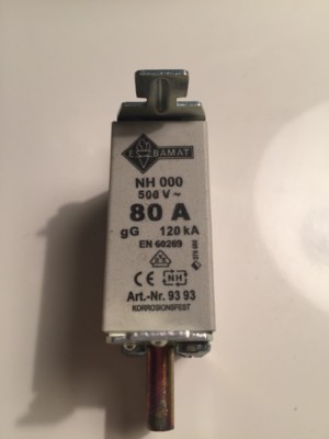 1 Stück  E-Bamat NH C00 Sicherungseinsatz 500V