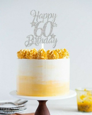 Happy 60th Birthday Glitter Card Cake Topper Ebay