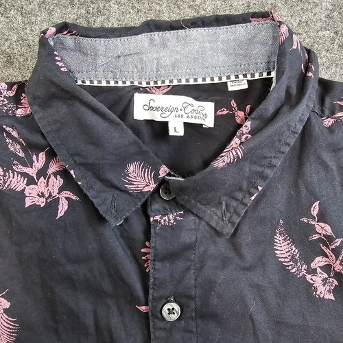 Sovereign Code Mens Shirt Large Blank Pink Floral Casual California Beach - Picture 4 of 11