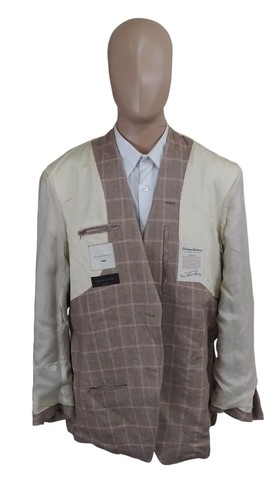 Tommy Bahama Island Estate Angelico 100% Linen Olive Pink Check Sport Coat 46R - Picture 6 of 12