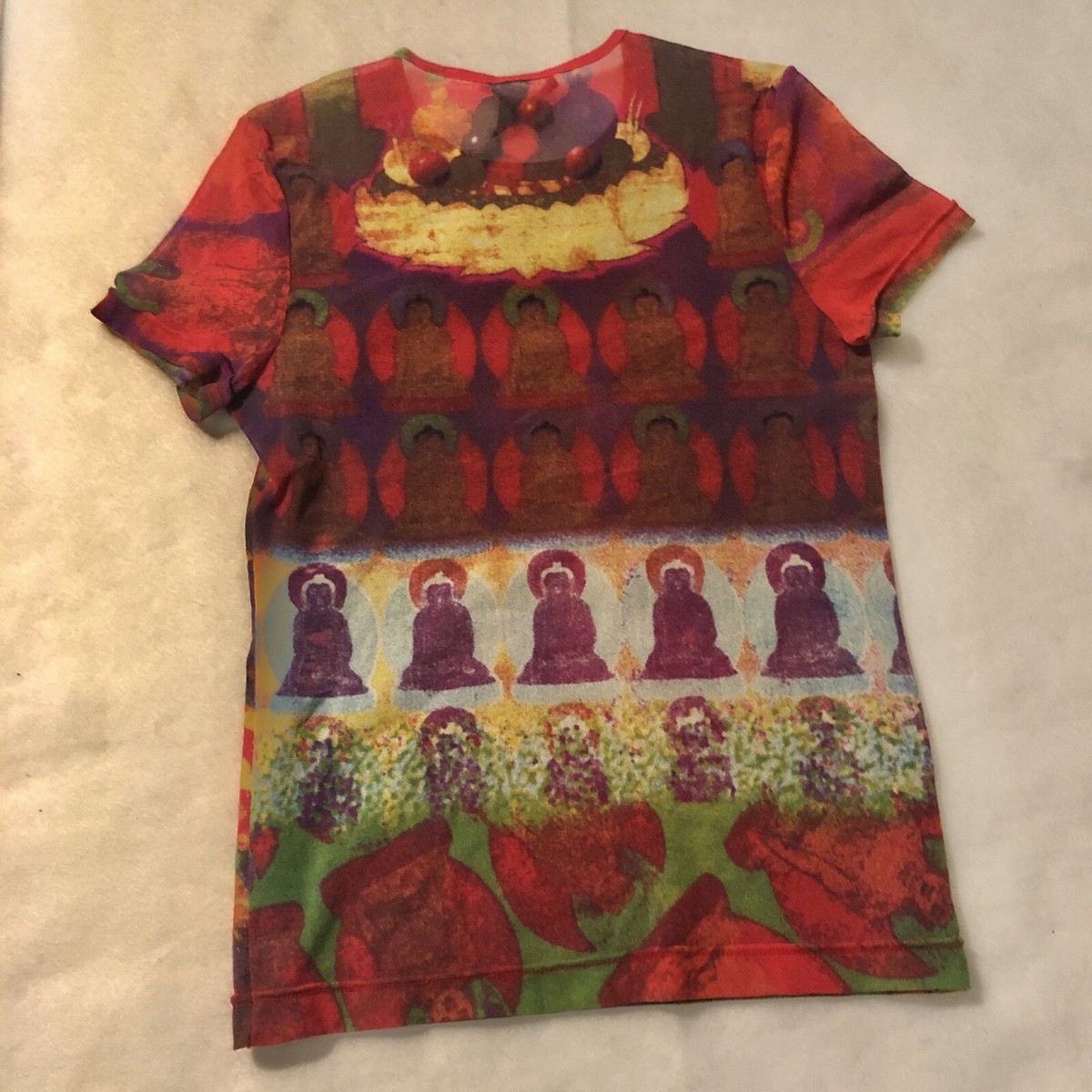 Vivienne Tam Y2K Rare Buddha Print Mesh Top Sz 0/XS | eBay