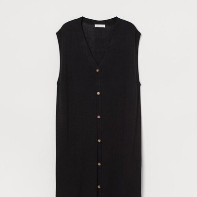 H&M Sleeveless Fine-Knit Button-Down Sweater Dress M NEW