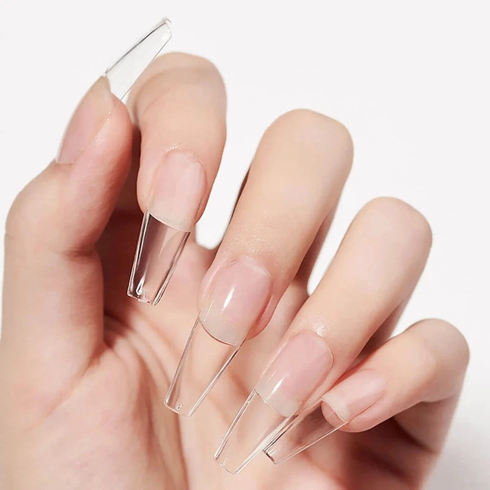 1 PUNTAS DE GEL Suave Extensión de Uñas Cubierta Completa Natural 504 piezas Caja Ataúd Almendra Cuadrado Foto 4 de 4