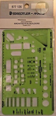 Staedtler Mars Vintage # 977 126 Architect  and Builders Template 