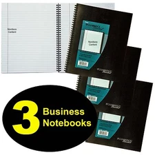 3 Each, Mead 06062 Cambridge Limited Business Notebook, 11 x 8-1/4", 80 Sheets