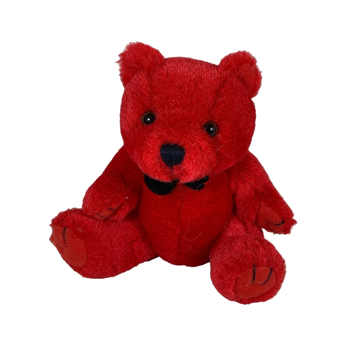 Steven Smith Solid Red Teddy Bear Plush Black Bowtie Toy