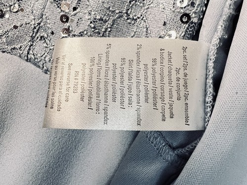 Alex Evenings Dress Women's Size 8 Baby Blue Sequined Formal Dress & Jacket - Picture 21 of 22