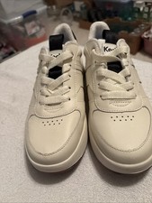 Keds The Court Leather Women  s Size 8M In Egret/Tan White