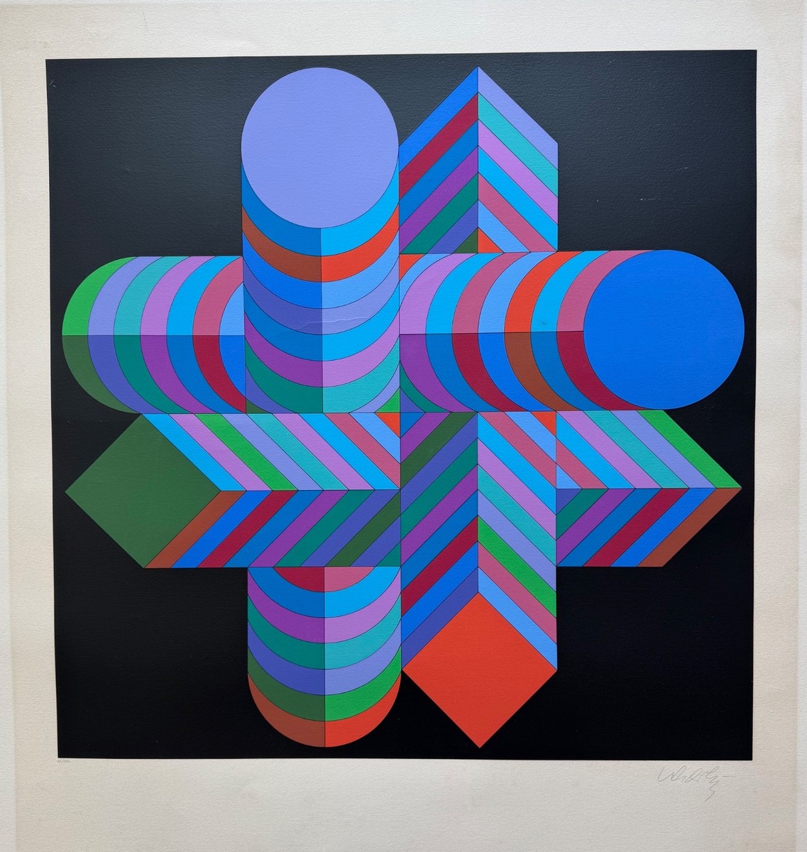 VICTOR VASARELY 1978 Hand Signed Serigraph Art 25
