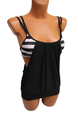Octopus Tankini XS 32/34 A Top Bindeslip Slip Bademode Badeanzug Streifen Träger