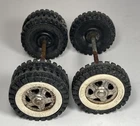 Vintage Tonka Set Of 6 Wheels Whitewall Tires Axle Assembly Parts Restore Custom