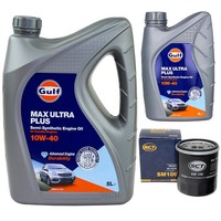 MotoröL Set Gulf Max Ultra Plus 10W-40 6 Liter + ÖLfilter FüR Suzuki Vitara