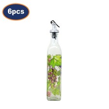 Glas &Ouml;l Essig Flasche Ausgie&szlig;er 500ml Luftdicht Spender Aufbewahrung Trauben 6er Set