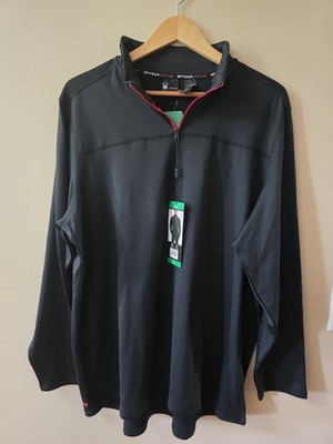 Spyder Active Men Long Sleeve Shirt Polo XL Black 1/4 Zip Stretch Casual New NWT
