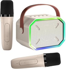 Karaoke Machine for Kids and Adults,Mini Portable Bluetooth Speaker with 2 Wirel