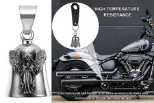 Praying Guardian Angel Biker Motorcycle Bell BLK HANGER Lucky Charm FITS HD