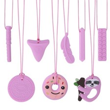 8PCS Silicone Chew Necklaces for Sensory Kids