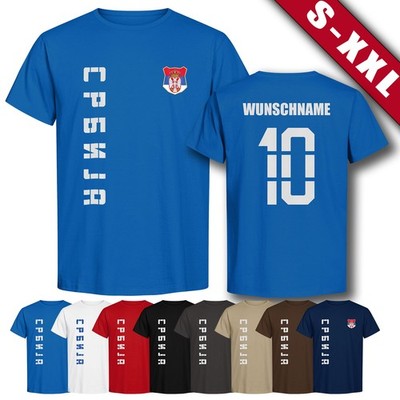 Serbien Srbija T-Shirt Trikot WM 2026   Wunschname & Nummer Fan-Shirt