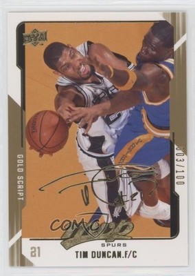 2008-09 Upper Deck MVP Gold Script 3/100 Tim Duncan #143 HOF 0c3