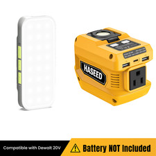 220W Power Inverter For DeWalt 20V Batteries 600LM Portable Camping Light