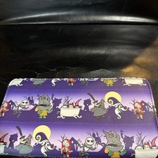 LOUNGEFLY X Pesadilla antes de Navidad Halloween Línea Cremallera Cartera Nueva Difícil de Encontrar