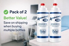 2 Pack Parker Labs Aquasonic 100 Ultrasound Gel 8.5oz Clear Medical Gel