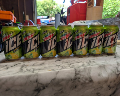 5 Mtn Dew ICE Lemon Lime Soda Cans Lot Green Black White Yellow