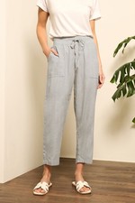 M&Co Women's Cropped Linen Joggers