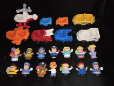 22 Fisher Price Little People Helicopter Cars Taxi Tow Truck Ambulance Plane +