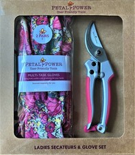 Ladies Gardening Gloves (2 Pairs) and Secateurs Set - Ideal Ladies Garden Gift 