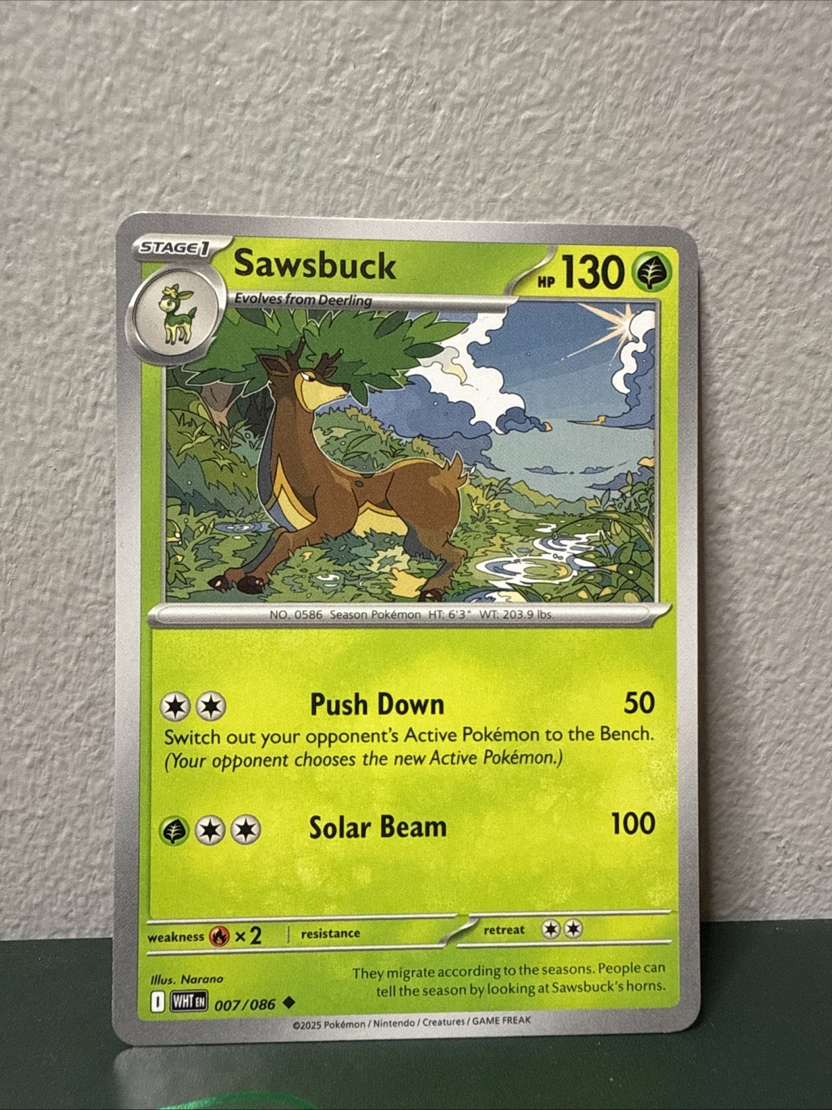 Sawsbuck Uncommon SV: White Flare 007/086 NM