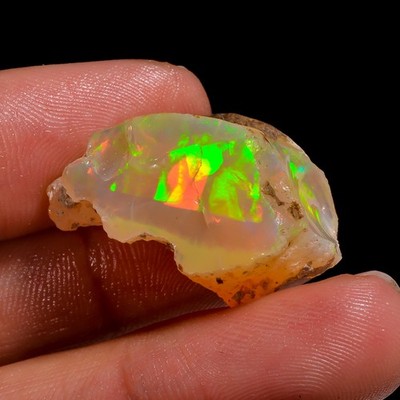 31 Ct. Natural Marvellous Ethiopian Opal Fancy Shape 27X19X14 mm Rough Gemstone