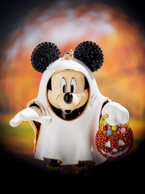 Disney Baublebar Ghost Mickey Mouse Bag Charm Halloween Keychain RARE NIB