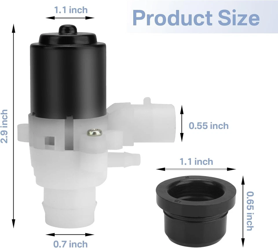 Windshield Wiper Washer Fluid Pump for Kenworth T680 T880 Peterbilt 579 Foto 2 de 4