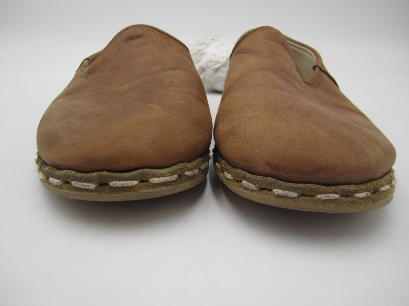 Sabah Brown Leather Slip On Flat Loafer Women Size 42/10