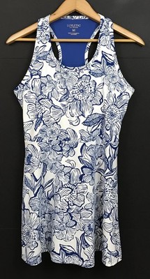 NEW Lilly Pulitzer UPF 50+ Luxletic Forehand Active Dress Blue Floral Size M