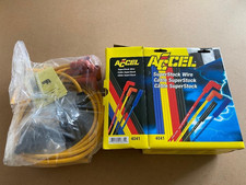 V8 Accel Super Stock Spark Plug Wire Set 4041 Yellow Universal 90 Boot 8mm