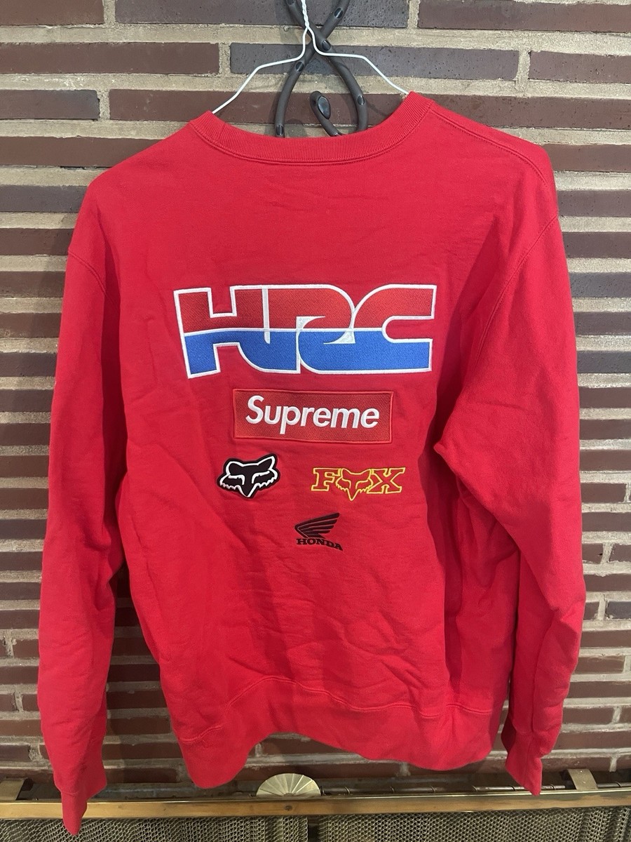 Supreme X Honda Fox Racing Crewneck Sweatshirt Red Size L | eBay