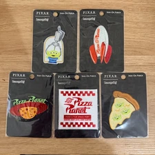 Lot Of 5 Pixar Toy Story Iron On Patches Loungefly Pizza Planet, Alien, Rocket