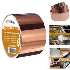 Copper Conductive Tape 2" x 33' EMI Shielding Grounding Adhesive Foil for Crafts