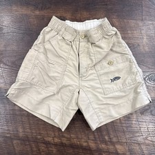 AFTCO Original Fishing Shorts Beige Cargo Outdoor 5" Inseam Youth Size 24"