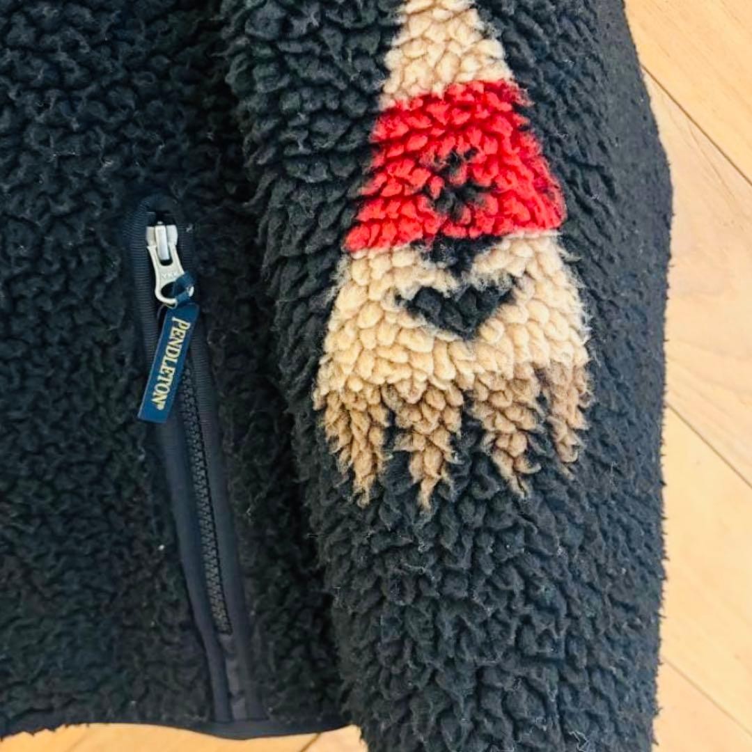 Pendleton×BEAMS Boa Jacket M Black Wool Fleece Na… - image 4