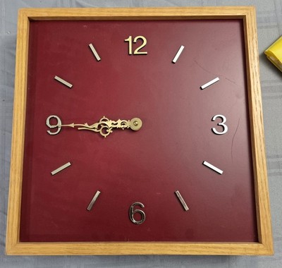 Peter Pepper Wall Clock - Basic Red 15 Inches Square