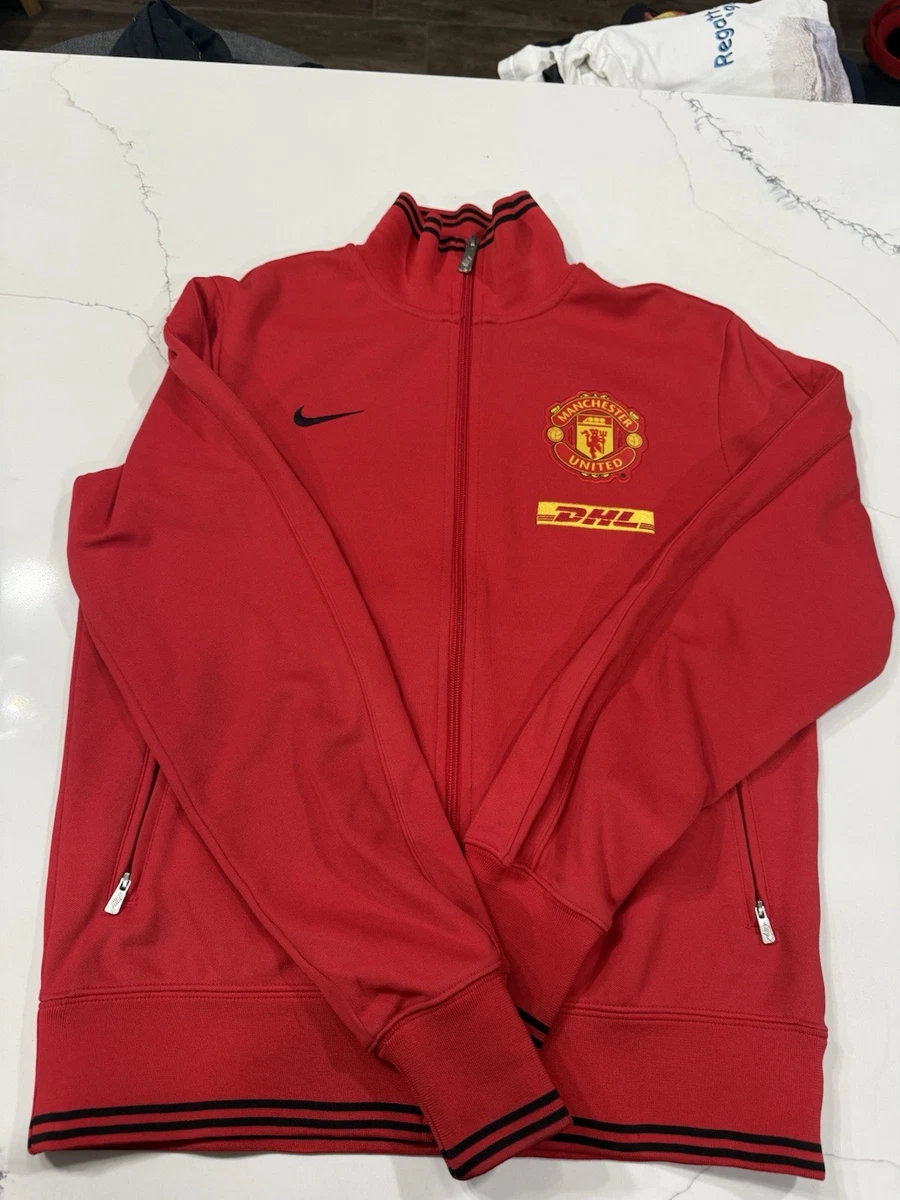 Manchester United Jacket Mens Medium Red Soccer Track Nike DHL