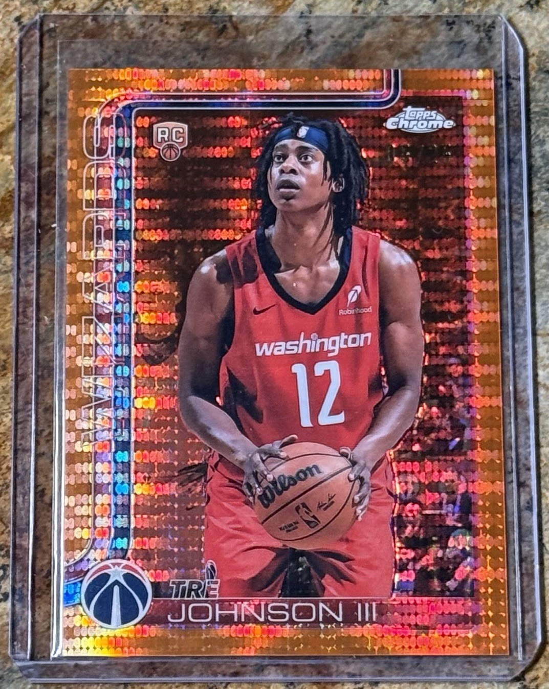 2025-26 Topps Chrome Orange Pulsar Refractor #256 Tre Johnson III RC /25 Rookie