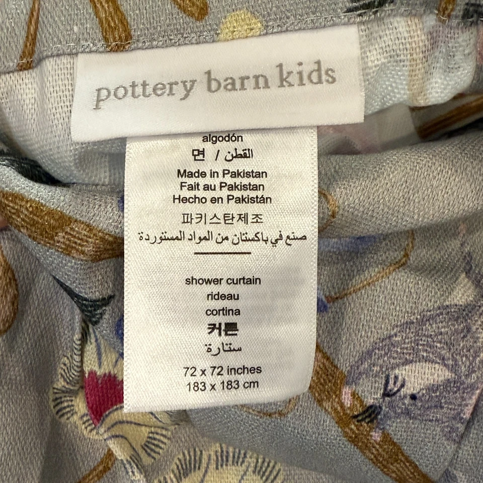 CORTINA DE CHUVEIRO FLORAL POTTERY BARN KIDS STORYBOOK FRIENDS 72" MULTI - Imagem 4 de 4