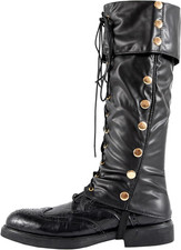 Pirate Boot Covers Faux Leather Steampunk Leg Pirate Boot Covers Men'S Medieval