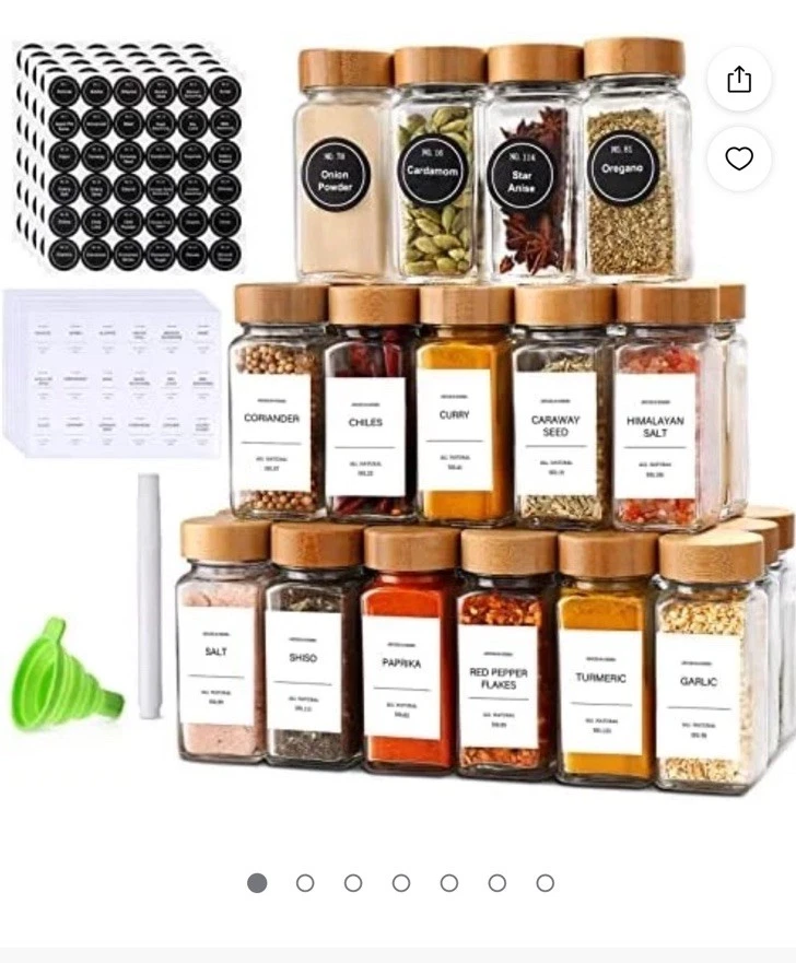 36 Piece V Spice Jars with Labels