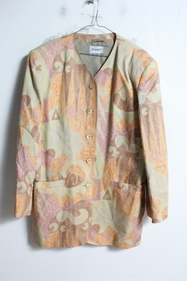 Planet Damen Vintage 80er 90er Jazzy Blazer Jacke - Größe 14 (h77)