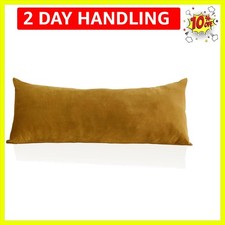 Mustard Gold Velvet Body Pillow Cover 20x54, Super Soft Cozy Luxury Fuzzy Lon...